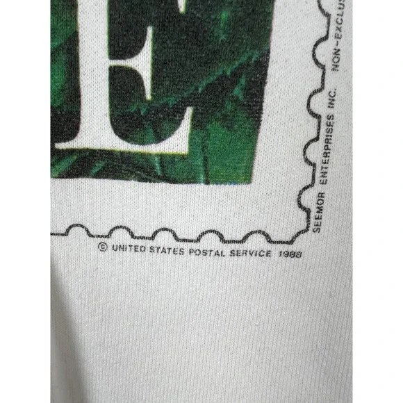 Vintage Fruit Of The Loom Sweatshirt Adult XL White Love Rose Stamp Crewneck USA - Picture 3 of 7